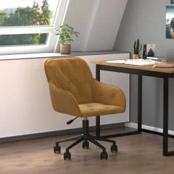 vidaXL Bürostuhl Drehbar Braun Samt