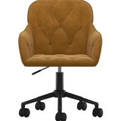 vidaXL Bürostuhl Drehbar Braun Samt