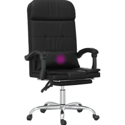 vidaXL Bürostuhl mit Massagefunktion Schwarz Kunstleder