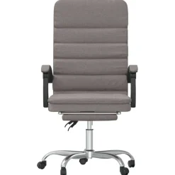 vidaXL Bürostuhl mit Massagefunktion Taupe Stoff