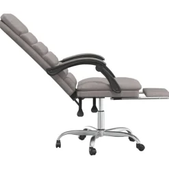 vidaXL Bürostuhl mit Massagefunktion Taupe Stoff