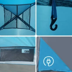 vidaXL Campingzelt mit Vorzelt 4 Personen Blau Wasserdicht