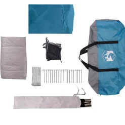 vidaXL Campingzelt mit Vorzelt 4 Personen Blau Wasserdicht