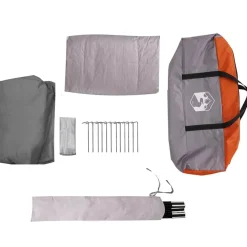 vidaXL Campingzelt 2 Personen Grau Wasserdicht