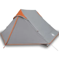 vidaXL Campingzelt 2 Personen Grau Wasserdicht