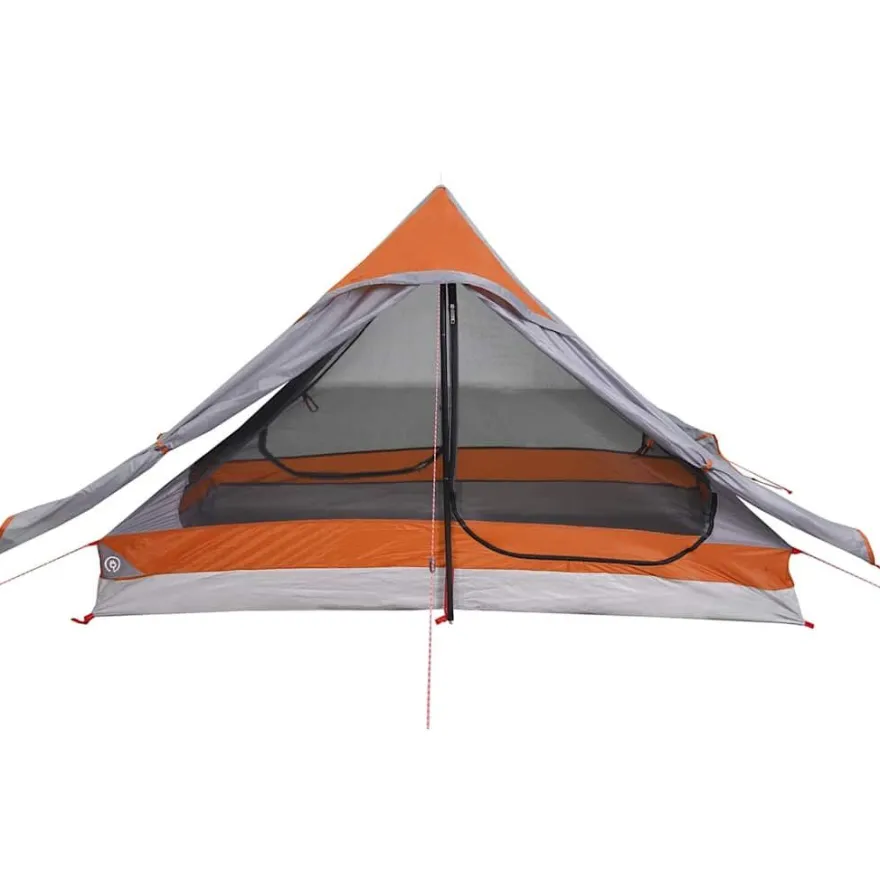 vidaXL Campingzelt 2 Personen Grau Wasserdicht