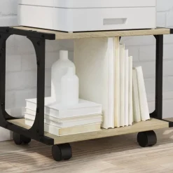 vidaXL Druckerständer 2 Ablagen Sonoma-Eiche 41x28x33,5 cm