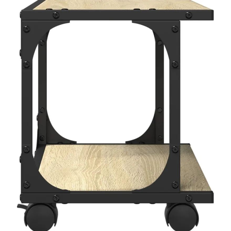 vidaXL Druckerständer 2 Ablagen Sonoma-Eiche 41x28x33,5 cm