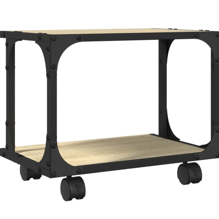 vidaXL Druckerständer 2 Ablagen Sonoma-Eiche 41x28x33,5 cm
