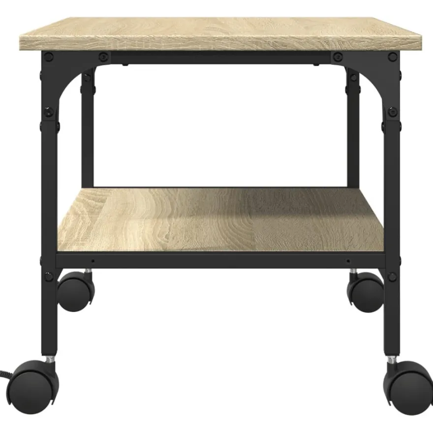 vidaXL Druckerständer 2 Ablagen Sonoma-Eiche 50x40x38 cm