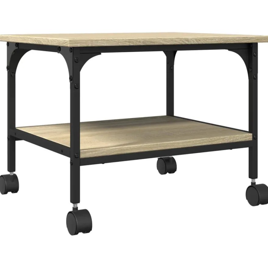 vidaXL Druckerständer 2 Ablagen Sonoma-Eiche 50x40x38 cm