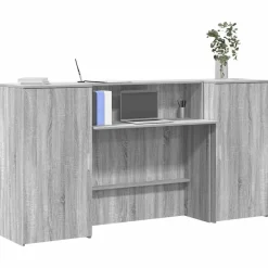 vidaXL Empfangstheke Grau Sonoma 200x50x103,5 cm Holzwerkstoff
