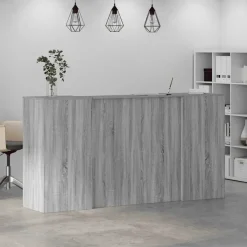 vidaXL Empfangstheke Grau Sonoma 200x50x103,5 cm Holzwerkstoff