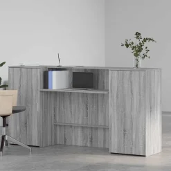 vidaXL Empfangstheke Grau Sonoma 200x50x103,5 cm Holzwerkstoff
