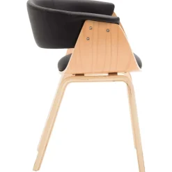 vidaXL Esszimmerstühle 4 Stk. Schwarz Bugholz und Kunstleder