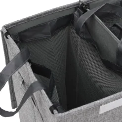 vidaXL Faltbarer Wäschekorb Grau 64,5x34,5x59 cm Leinenimitat Stoff