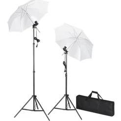 vidaXL Fotostudio-Set mit Hintergrund, Leuchten und Schirmen