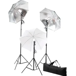 vidaXL Fotostudio-Set mit Leuchten, Schirmen, Hintergrund, Reflektor