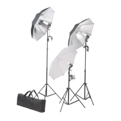 vidaXL Fotostudio-Set mit Leuchten, Schirmen, Hintergrund, Reflektor