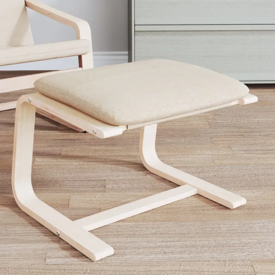 vidaXL Fußhocker Creme 51x41x40 cm Stoff