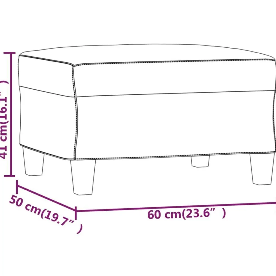 vidaXL Fußhocker Creme 60x50x41 cm Stoff