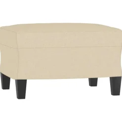 vidaXL Fußhocker Creme 60x50x41 cm Stoff