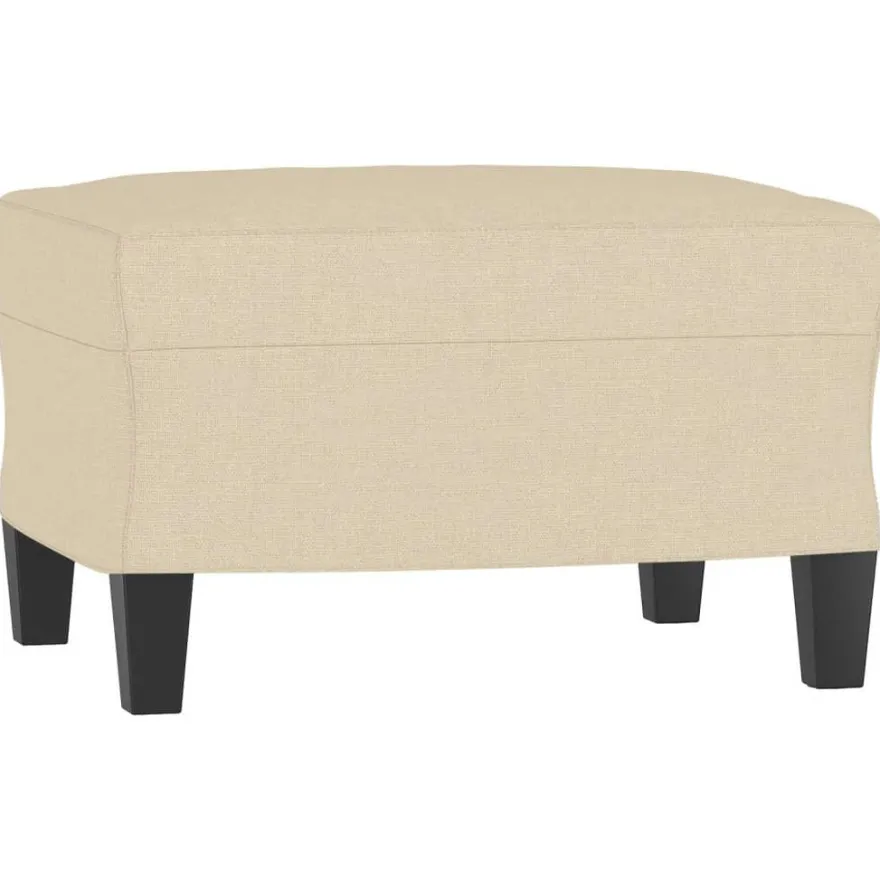 vidaXL Fußhocker Creme 60x50x41 cm Stoff
