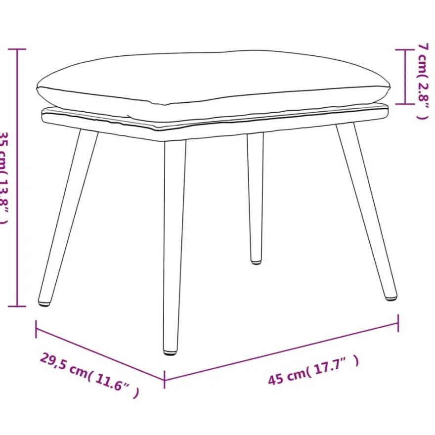 vidaXL Fußhocker Dunkelgrau 45x29,5x35 cm Stoff