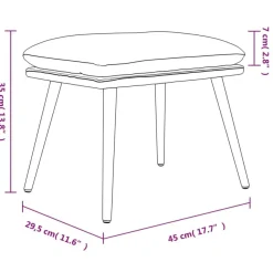 vidaXL Fußhocker Hellgrau 45x29,5x35 cm Stoff und Kunstleder
