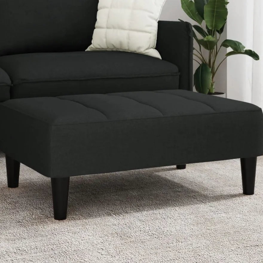 vidaXL Fußhocker Schwarz 77x55x31 cm Samt