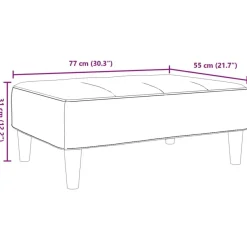 vidaXL Fußhocker Schwarz 77x55x31 cm Samt