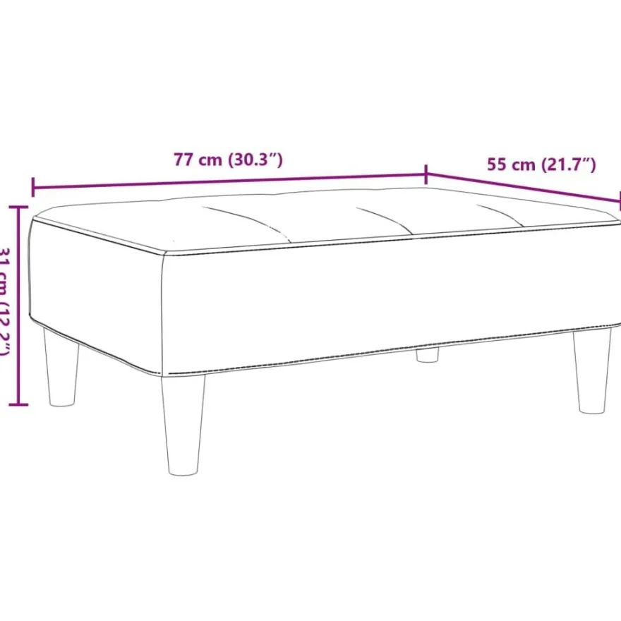 vidaXL Fußhocker Schwarz 77x55x31 cm Samt