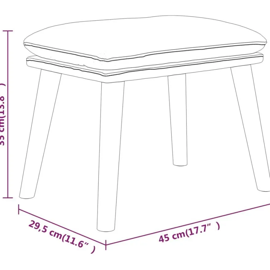 vidaXL Fußhocker Senfgelb 45x29,5x35 cm Stoff