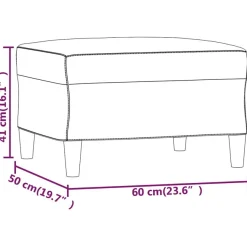 vidaXL Fußhocker Taupe 60x50x41 cm Stoff