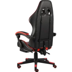 vidaXL Gaming-Stuhl mit Fußstütze Schwarz und Rot Kunstleder