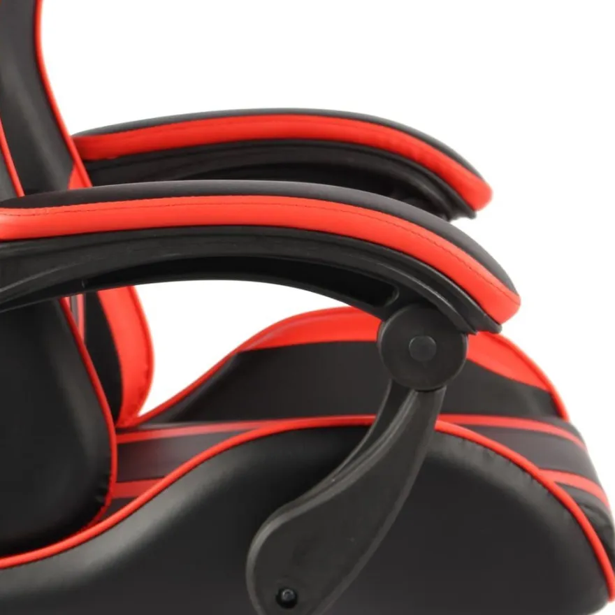 vidaXL Gaming-Stuhl mit Fußstütze Schwarz und Rot Kunstleder