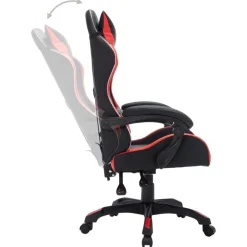 vidaXL Gaming-Stuhl mit RGB LED-Leuchten Rot und Schwarz Kunstleder