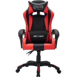 vidaXL Gaming-Stuhl mit RGB LED-Leuchten Rot und Schwarz Kunstleder