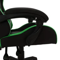 vidaXL Gaming-Stuhl mit RGB LED-Leuchten Grün und Schwarz Kunstleder