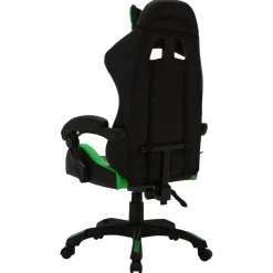vidaXL Gaming-Stuhl mit RGB LED-Leuchten Grün und Schwarz Kunstleder