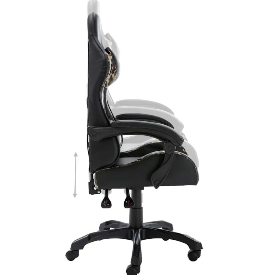 vidaXL Gaming-Stuhl Schwarz und Tarnmuster Kunstleder