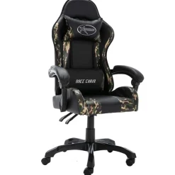 vidaXL Gaming-Stuhl Schwarz und Tarnmuster Kunstleder