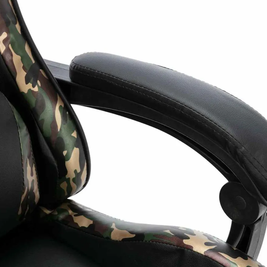 vidaXL Gaming-Stuhl Schwarz und Tarnmuster Kunstleder