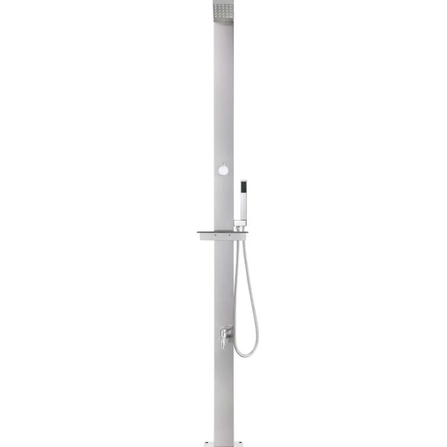 vidaXL Gartendusche 220 cm Edelstahl