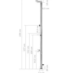 vidaXL Gartendusche 220 cm Edelstahl