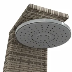 vidaXL Gartendusche Grau 55x60x224 cm Poly Rattan und Akazienholz