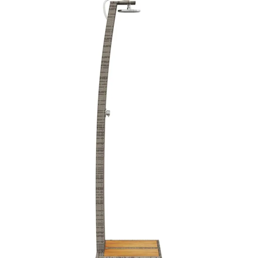 vidaXL Gartendusche Grau 55x60x224 cm Poly Rattan und Akazienholz