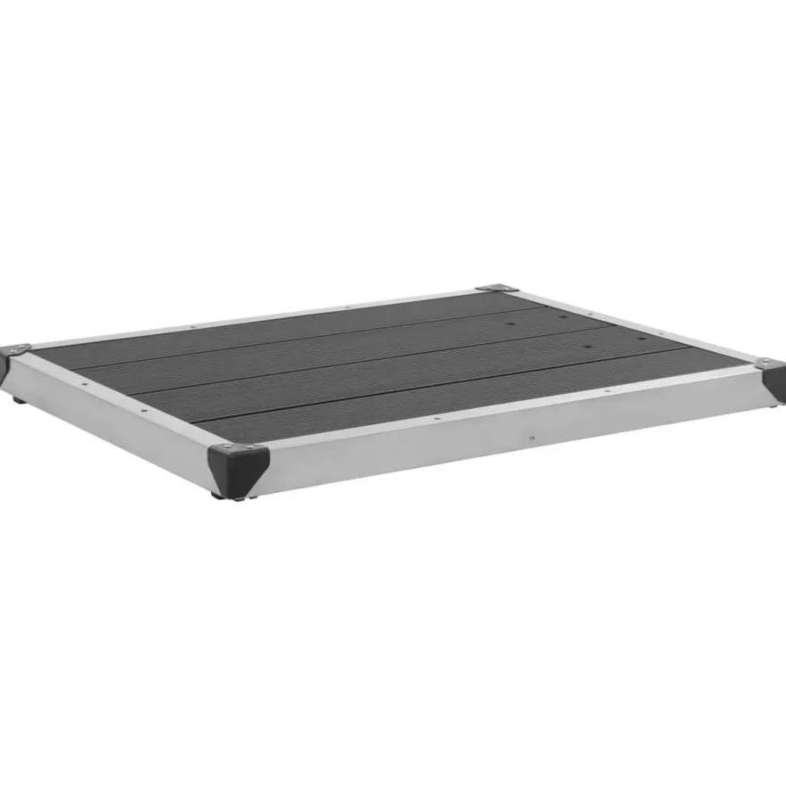 vidaXL Gartendusche mit Grauer Bodenplatte 225 cm Edelstahl