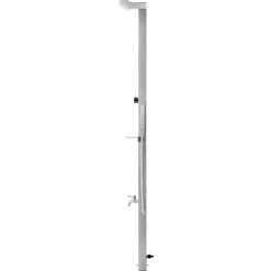 vidaXL Gartendusche mit Grauer Bodenplatte 225 cm Edelstahl
