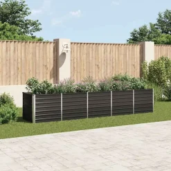 vidaXL Garten-Hochbeet Verzinkter Stahl 400x80x77 cm Anthrazit